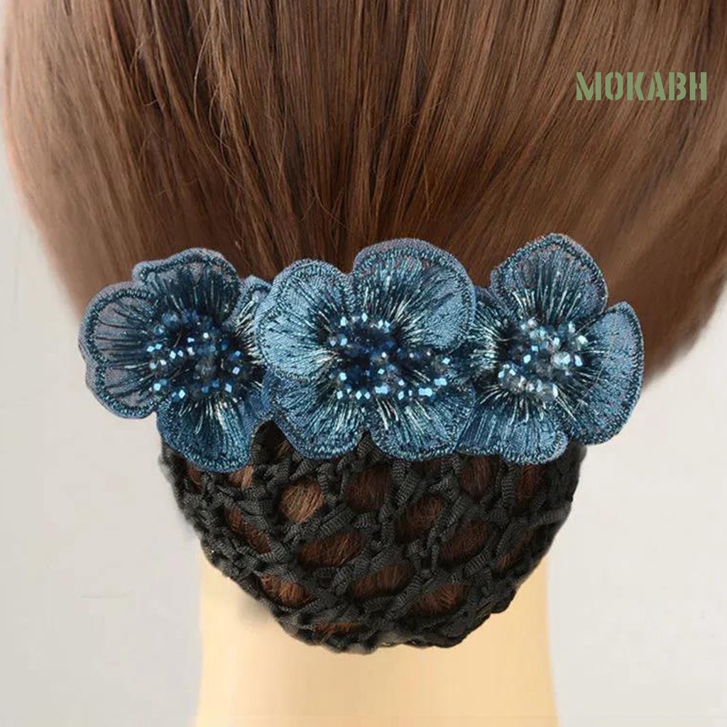 [Mok Abh] Băng Đô Lưới Co Giãn Chống Trượt Trang Trí Tóc Y Tá Cho Nữ