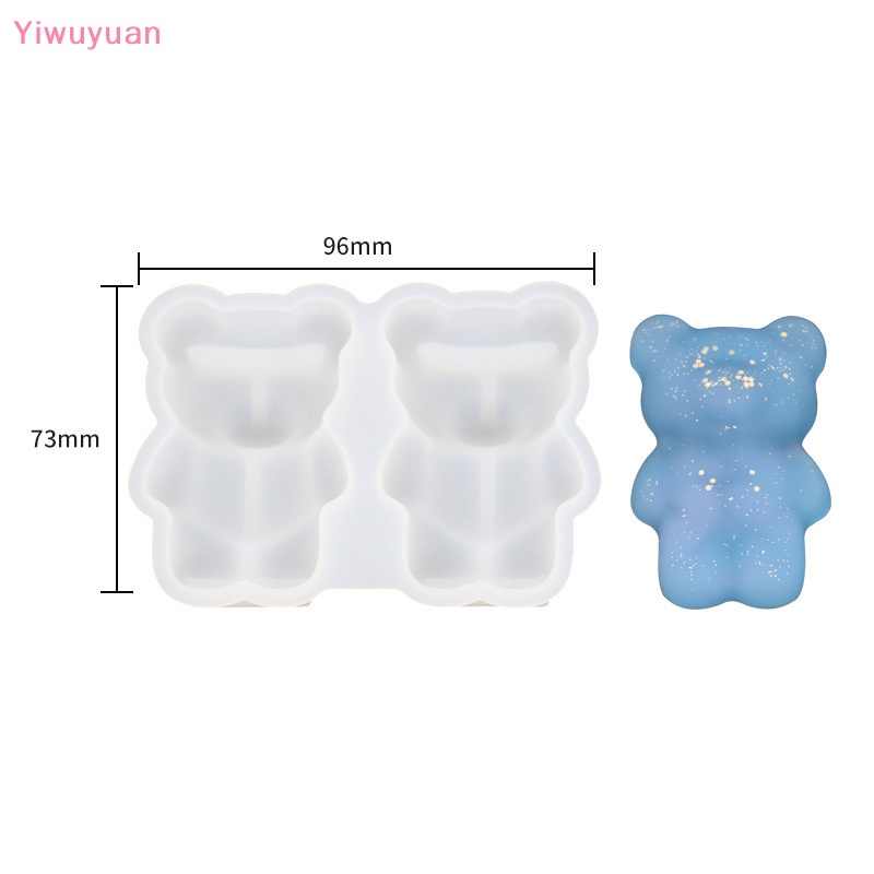 < Yiwuyuan > Khuôn Silicon Làm Mặt Dây Chuyền / Móc Khóa Bằng Pha Lê Hình Gấu Nhỏ Xinh Làm Trang Sức Mới