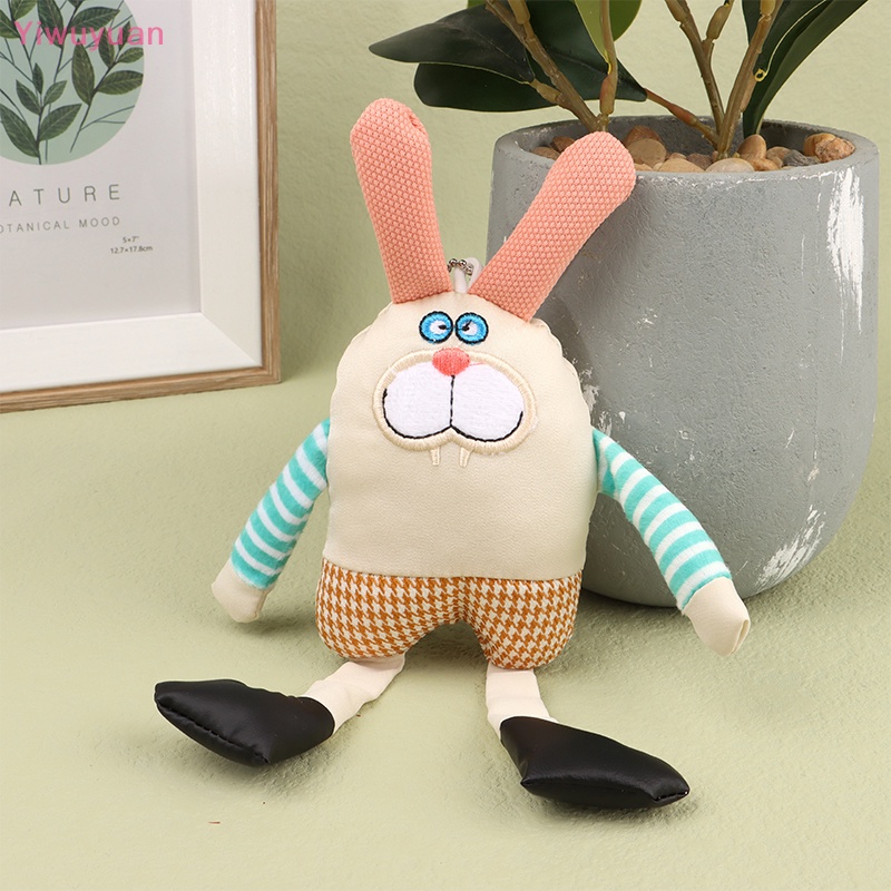 < Yiwuyuan > Móc Chìa Khóa Xe Hơi / Ba Lô / Túi Xách Hình Thỏ Nhồi Bông Dáng Dài Thích Hợp Làm Quà Tặng