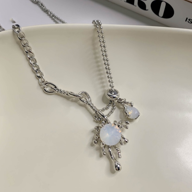 Vòng cổ Đá opal Trong Suốt Phong Cách Hàn Quốc Sang Trọng Cho Nữ