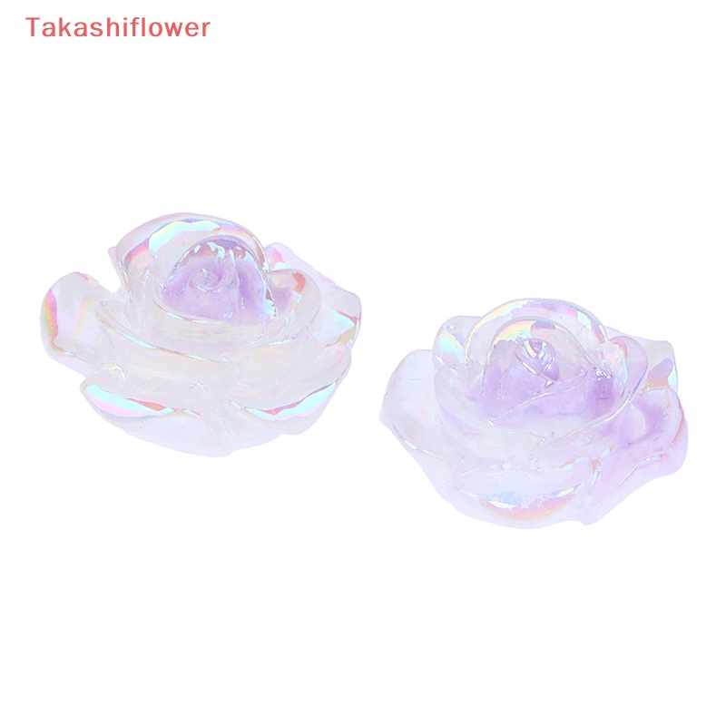 Set 2 Mô Hình Hoa Hồng Dạ Quang Mini Bằng Nhựa Resin Trang Trí Sân Vườn DIY