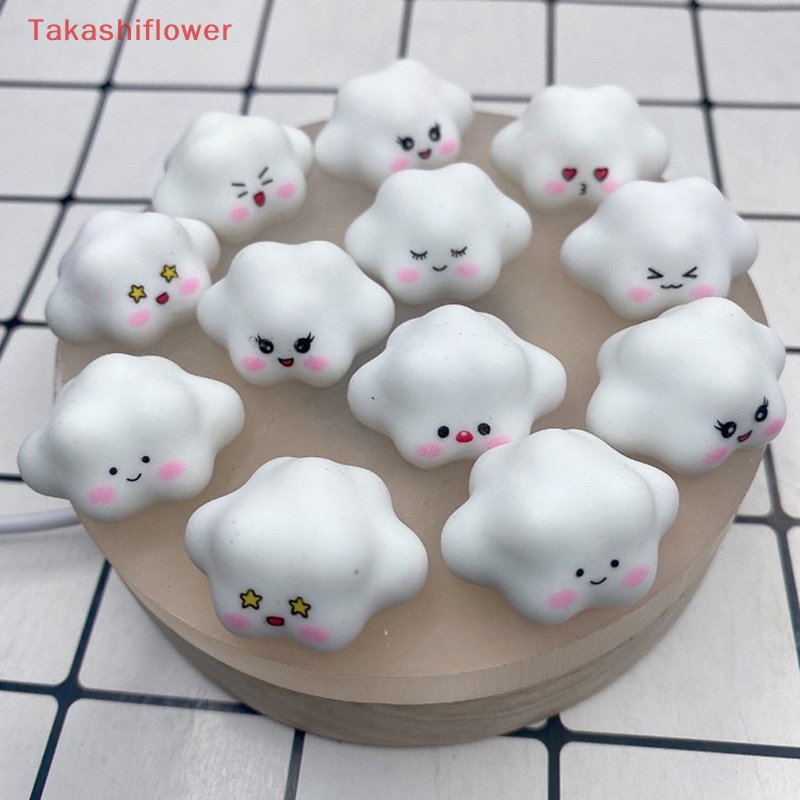 (Takashiflower) Bộ 3 Móc Khóa Trang Trí Điện Thoại Hình Đám Mây Makaron Bằng Nhựa Resin diy