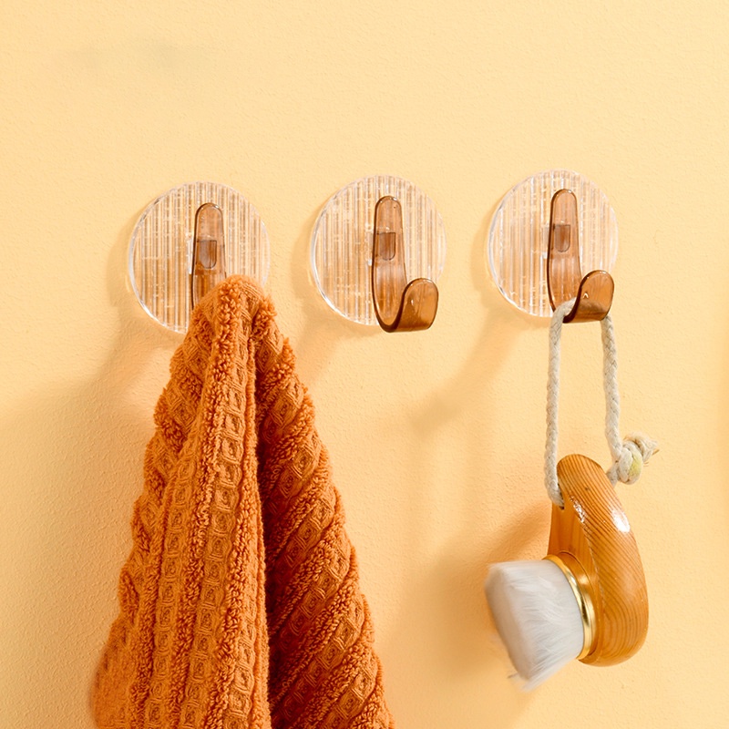 Set 8 Móc Treo Đồ Dán Tường Bằng Acrylic Siêu Chắc Không Cần Đục Lỗ Đa Ứng Dụng Giá Đỡ