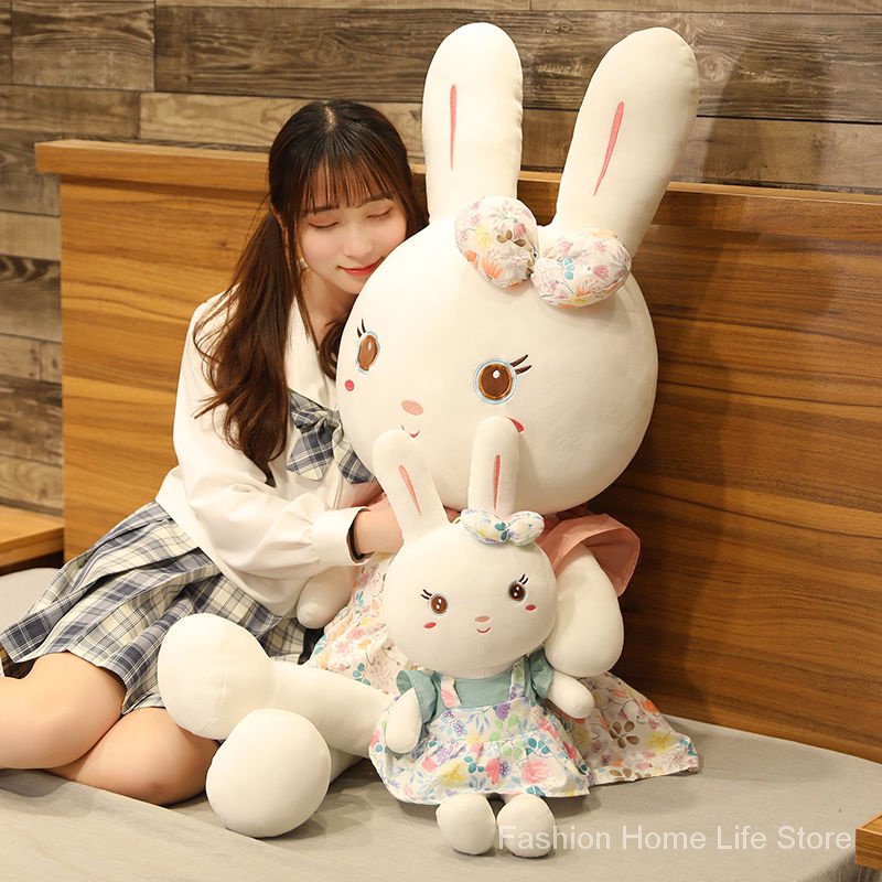 Thú Nhồi Bông Hình Thỏ Trắng Dễ Thương