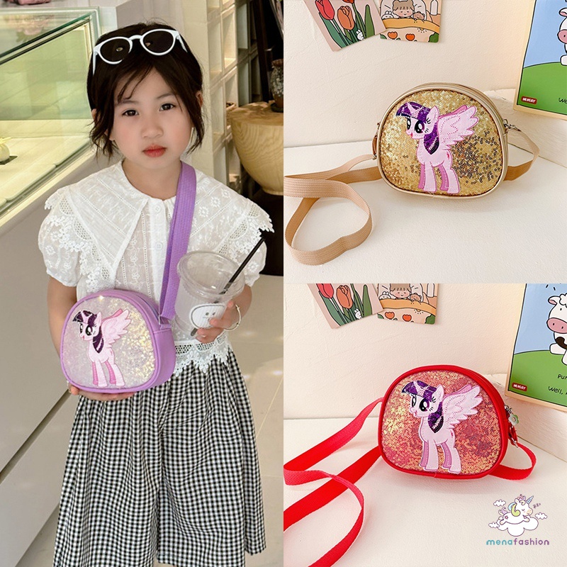 Túi Đeo Vai Đính Kim Sa Họa Tiết Hoạt Hình Thời Trang Mùa Hè Cho Bé Gái