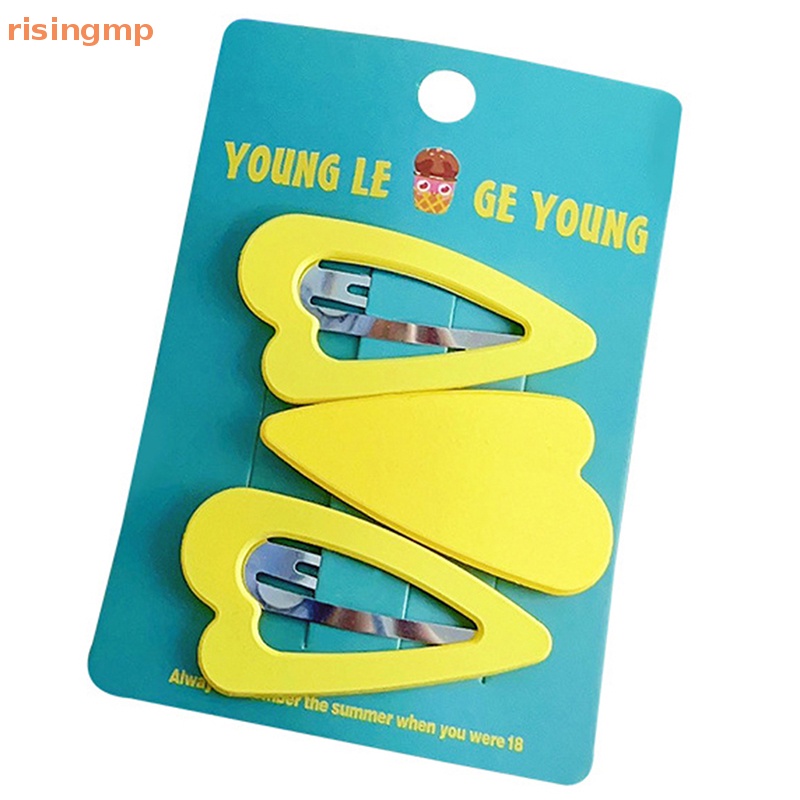 Bộ 3 Kẹp Tóc Hình Trái Tim Màu Kẹo Ngọt Phong Cách Vintage Dễ Thương Cho Nữ