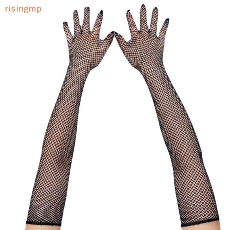 Găng Tay Lưới Hở Ngón Hóa Trang Màu Trắng Đen Đỏ Cho Nữ