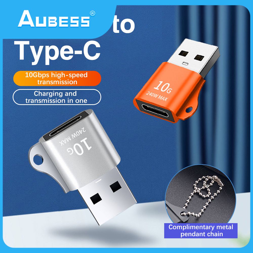 Aubess Sạc Chuyển Đổi Đầu USB Để Typec Adapter Adapter Cổng Pd Nhanh Chóng Sạc Mini Cáp Dữ Liệu Chuyển Đổi 3.0