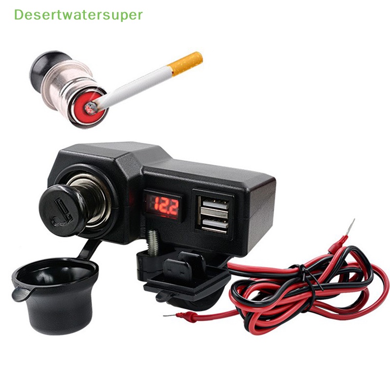 Ổ Cắm Sạc Điện Thoại Hai Cổng USB Cho Xe Mô Tô