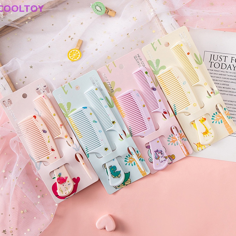 Set 2 Lược Đuôi Nhọn Chống Tĩnh Điện Dễ Thương Cho Bé Gái