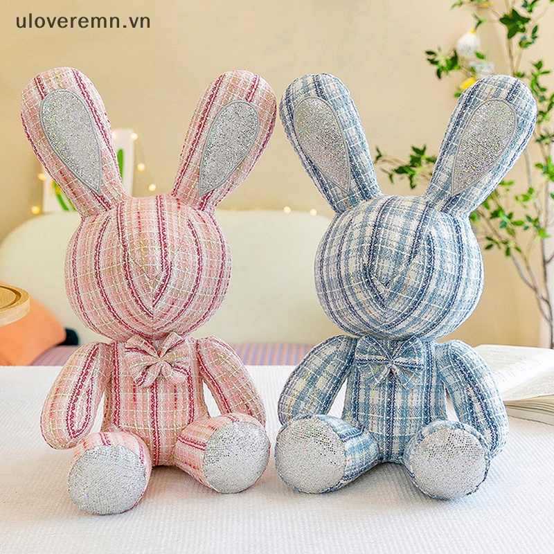 Uloveremn Búp Bê Thỏ Ngồi 40cm Có Nơ Kim Cương Giả Với Màu Sắc Không Có Đôi Mắt Vải Sọc.