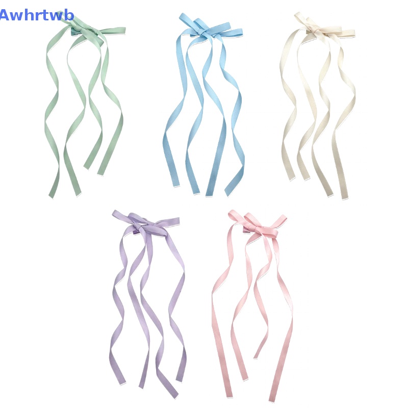 Set 2 Kẹp Tóc Nơ Dài Thời Trang Dành Cho Nữ Mới