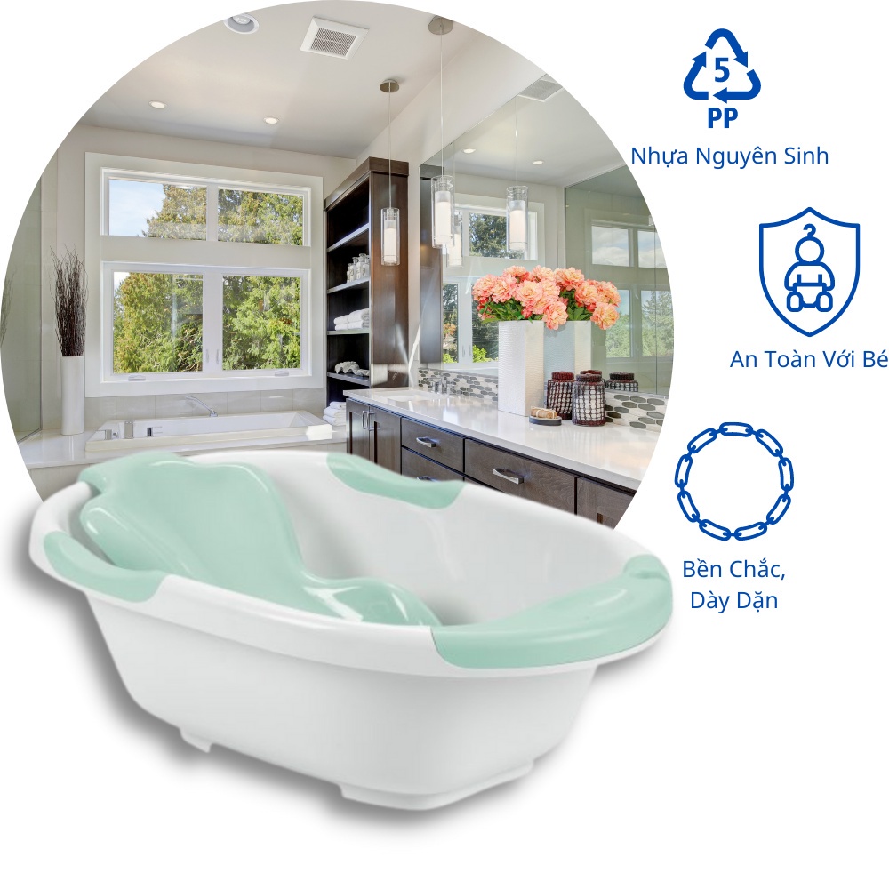 Chậu tắm cho bé sơ sinh inochi Notoro loại to 120L