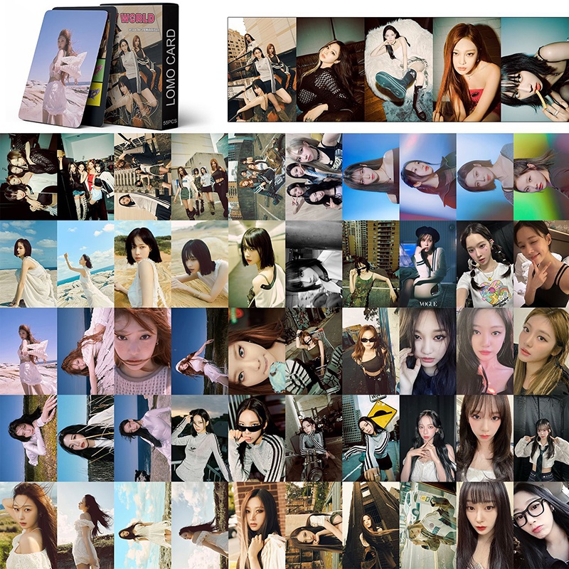 Aespa LOMO Card Set 55 Tấm Thẻ Ảnh MY WORLD Hình Nhóm Nhạc