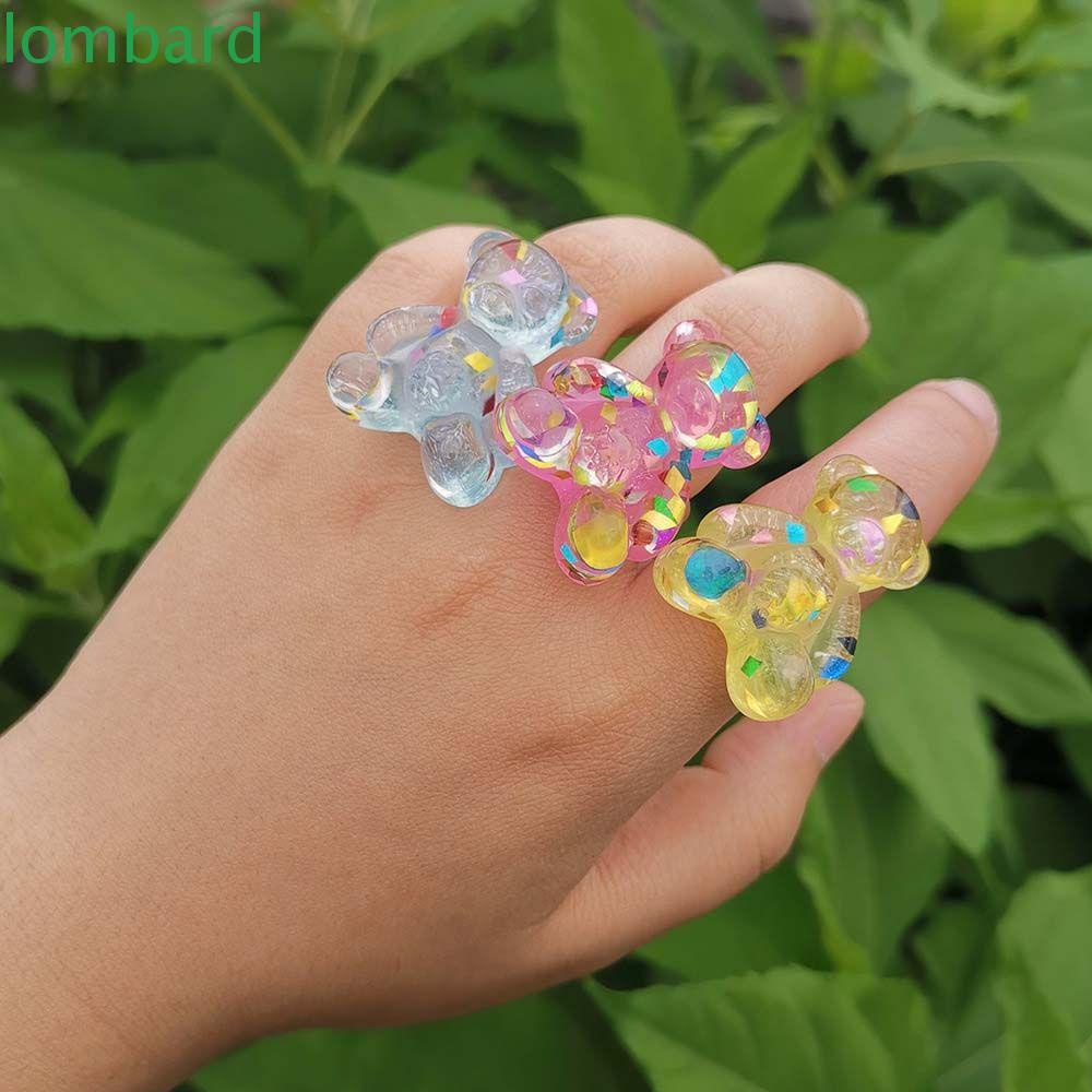 Nhẫn Nhựa Hình LOMBARD Cho Nữ|Son Thạch Ướp Hoa Màu Sắc Đa Dạng|Giấy Bạc Trang Trí Nhà Cửa Tiện Dụng|Áo Kiểu Hàn Quốc Thiết Kế Trẻ Trung Cá Tính