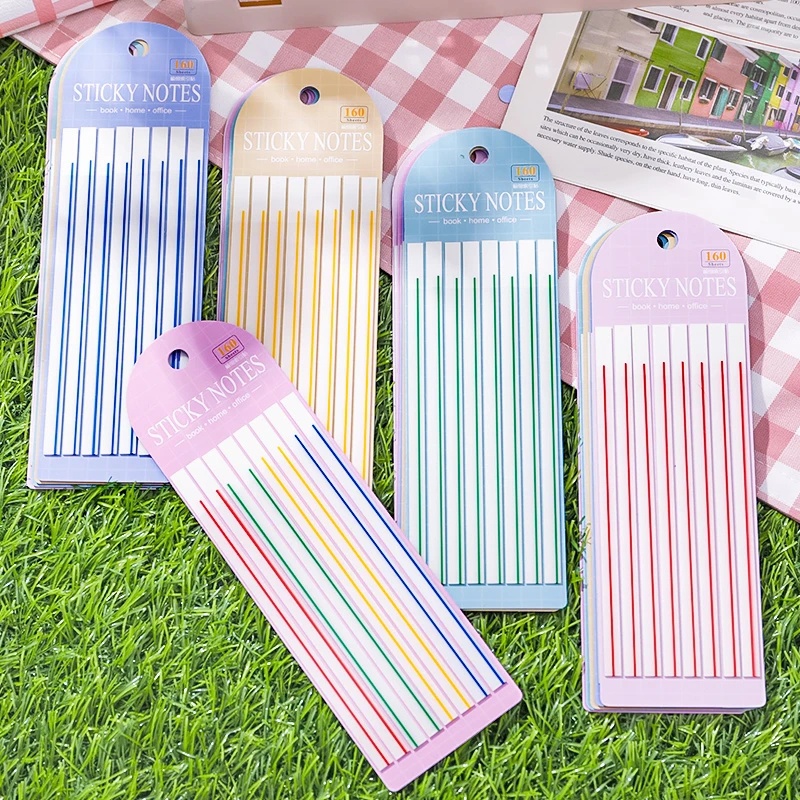 Bộ 160 Giấy Ghi Chú Mỏng Dài Nhiều Màu Trong Suốt