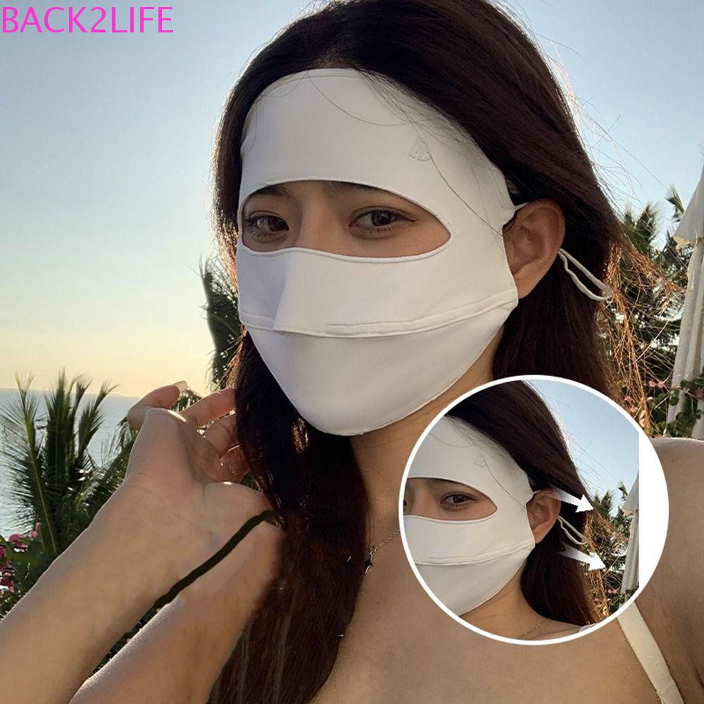 Khẩu Trang BACK2LIFE Bằng Lụa Lạnh Co Giãn Chống Tia UV Màu Trơn Bảo Vệ Mắt Dùng Khi Đi Xe Đạp / Leo Núi