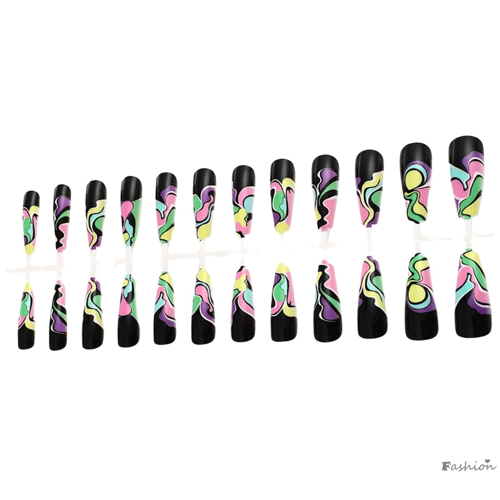 Móng Tay Giả Màu Đen Gradient Phong Cách Pháp Thân Thiện Với Môi Trường Cho Người Mới Bắt Đầu