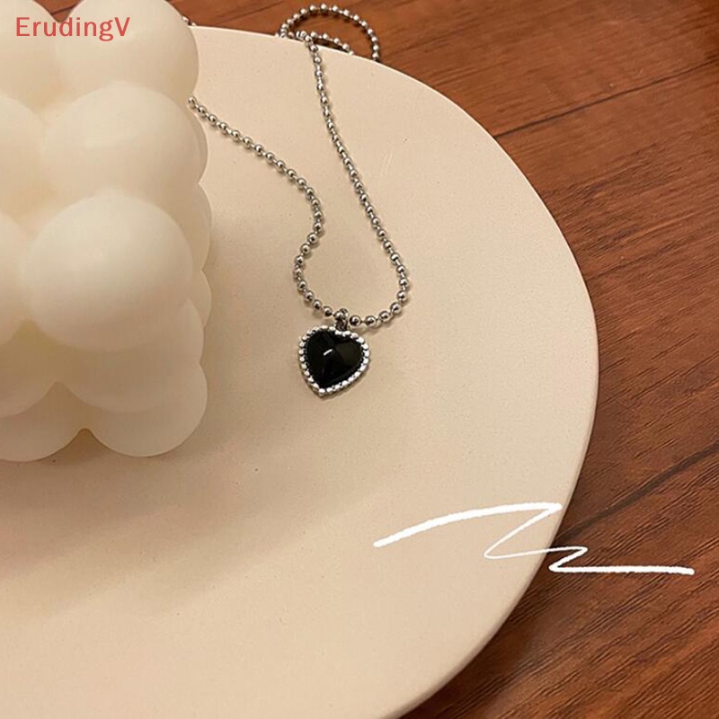 [ErudingV] Vòng cổ Mặt Hình Trái Tim Màu Đen Thời Trang Hàn Quốc Đơn Giản Dành Cho Nữ [Mới]