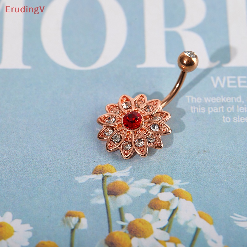 Khuyên Rốn Hình Hoa Đính Đá Pha Lê Thời Trang Cho Nữ