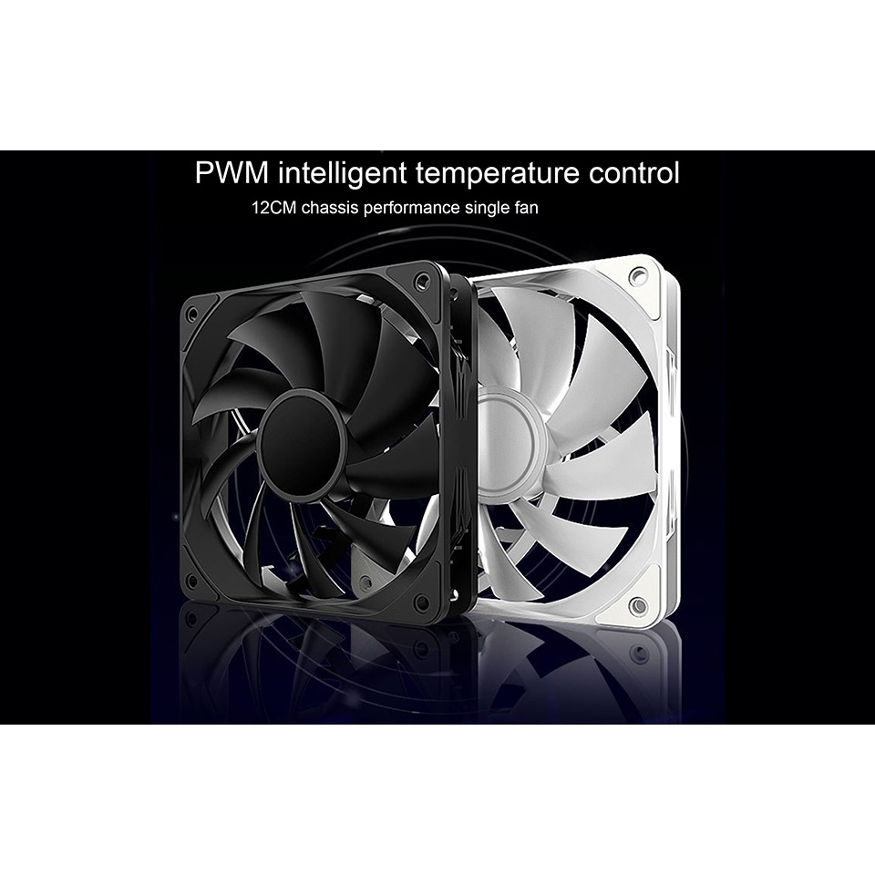 Quạt Tản Nhiệt 12cm PWM 4Pin 1800RPM 9 Cánh Ít Tiếng Ồn Tiện Dụng Cho Máy Tính Văn Phòng