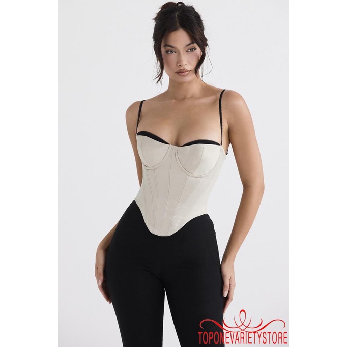 Áo Croptop Sát Nách Màu Sắc Tương Phản Thời Trang Mùa Hè Cho Nữ