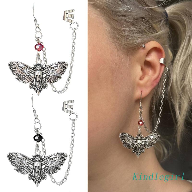 Bông Tai Hợp Kim Dáng Dài In Chữ KING Moth Cá Tính Cho Nam