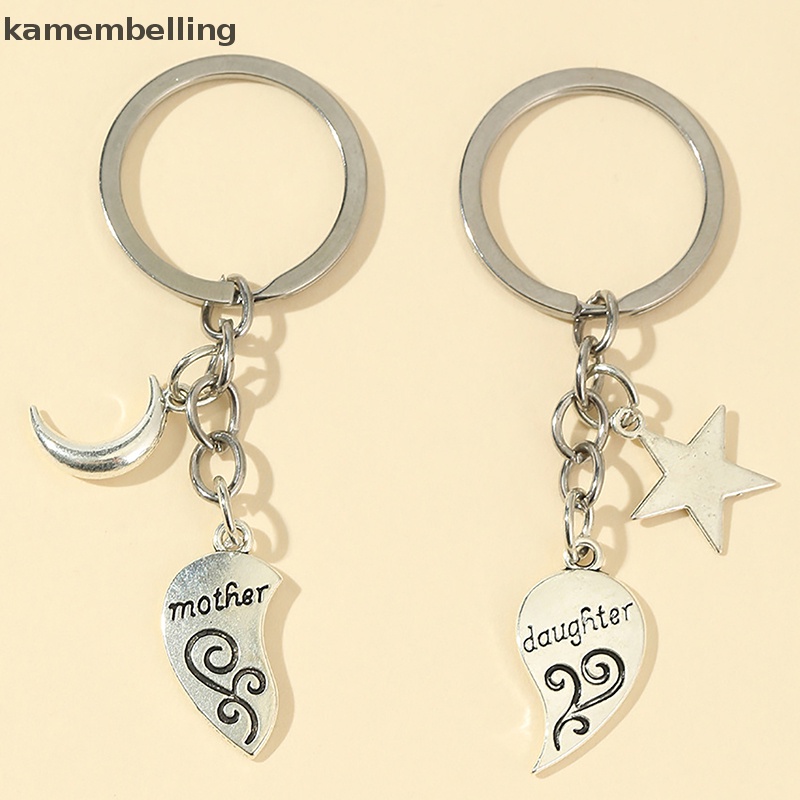 1 Cặp Móc Khóa Tình Bạn Hình Trăng Sao Trái Tim Bằng Hợp Kim