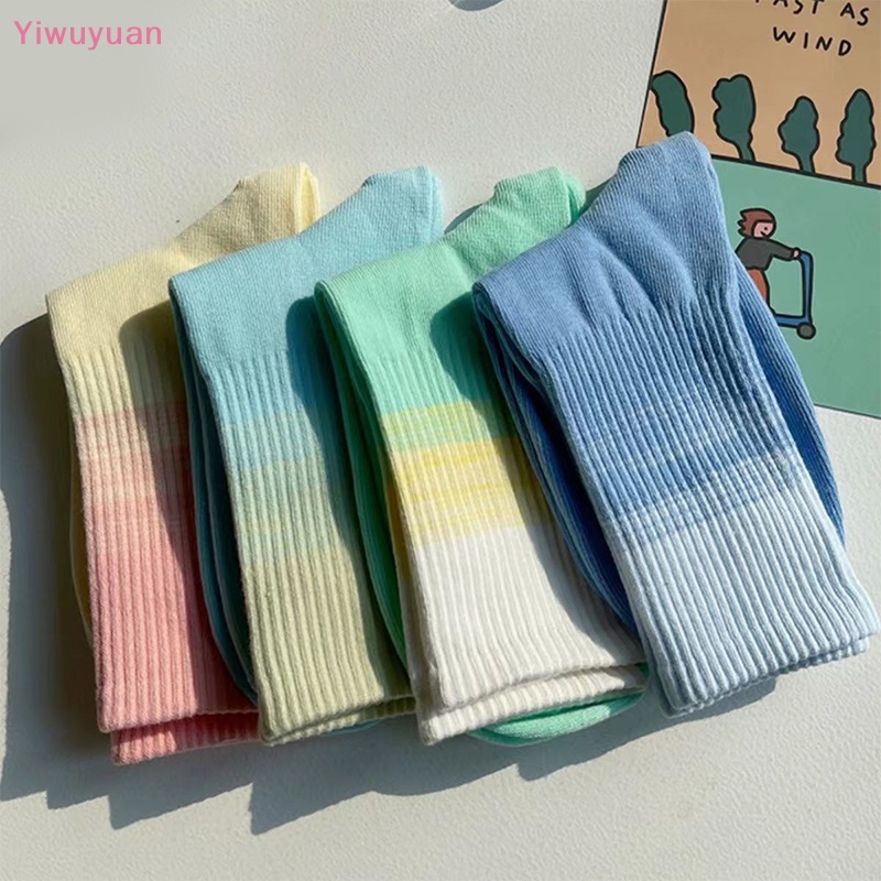 1 Đôi Vớ Cotton Cổ Vừa Màu Kẹo Đơn Giản Thời Trang Xuân Thu Mới