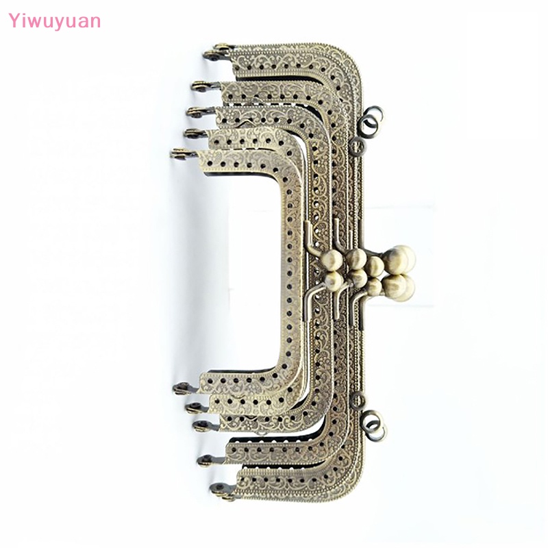 1 Khung Kẹp Khóa Túi Xách Hình Vuông Bằng Kim Loại Bóng Bạc DIY Mới