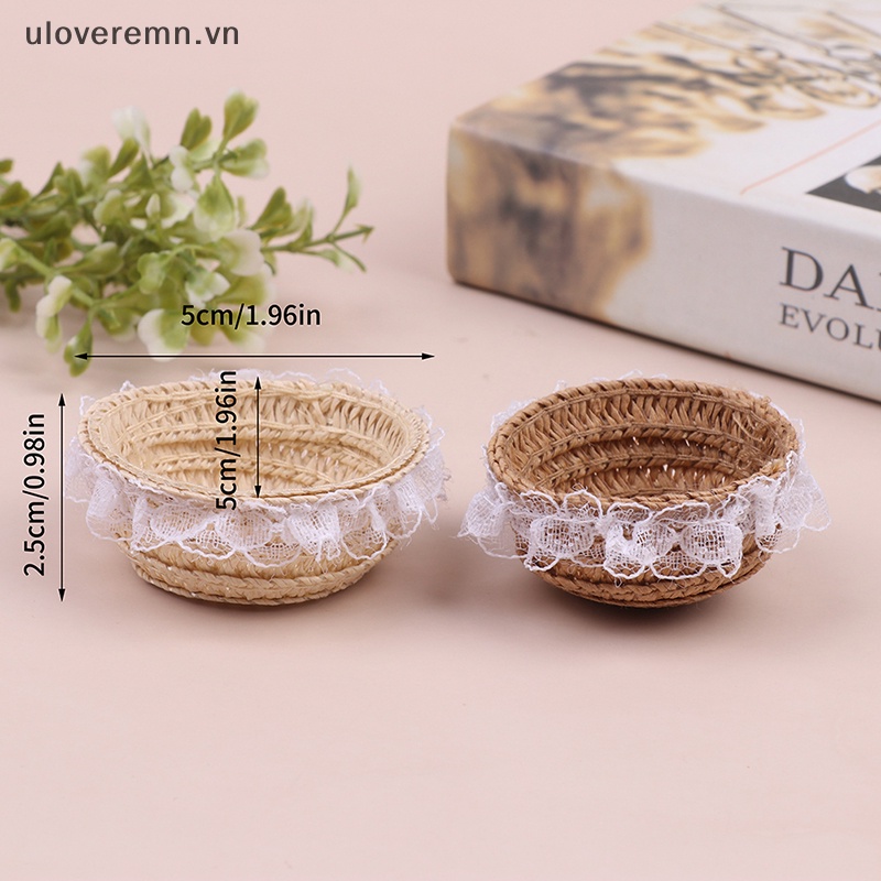 Giỏ Đan Lát Đựng Thức Ăn Mini Trang Trí Nhà Búp Bê