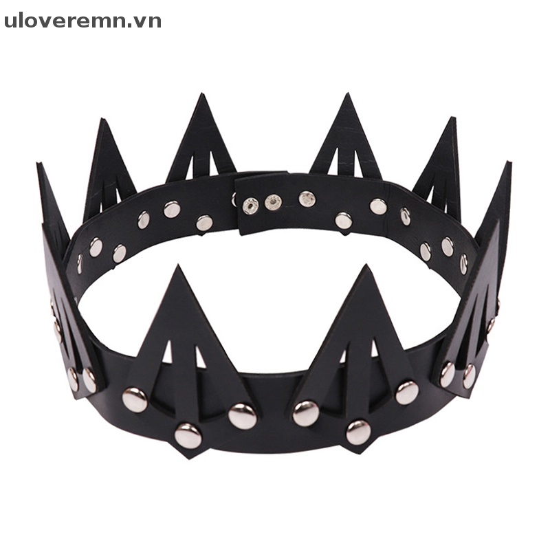 Băng Đô Cài Tóc Bằng Da Hình Vương Miện Phong Cách Gothic