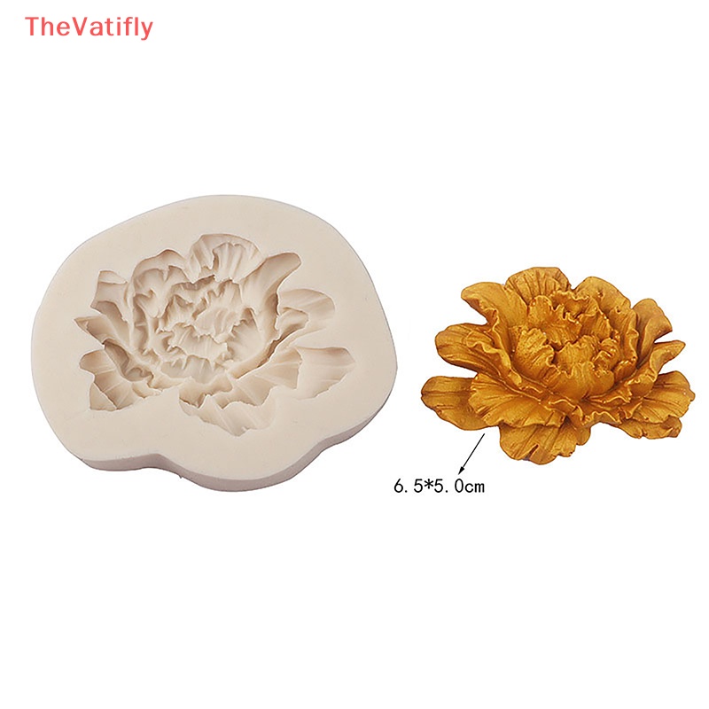 1 Khuôn Silicone Hình Hoa Mẫu Đơn / Hoa Sen / Hoa Hồng / Hoa Hồng Trung Quốc Trang Trí