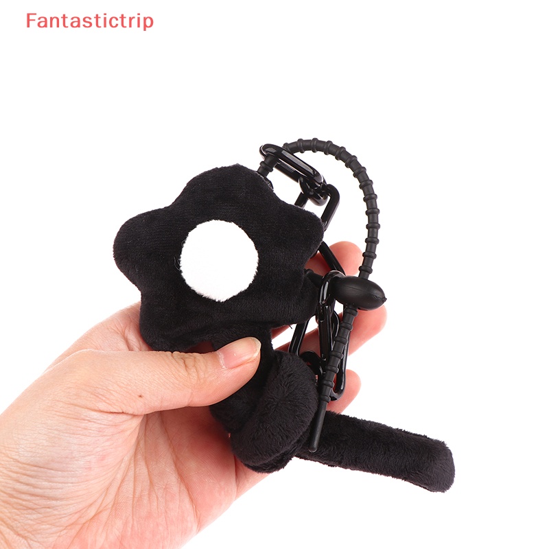 [Fantastictrip] Móc Khóa Hình Bông Hoa Xoắn Nhỏ Màu Đen Mềm Mại Tươi Mới Dễ Thương Sáng Tạo Dành Cho Bạn Nữ