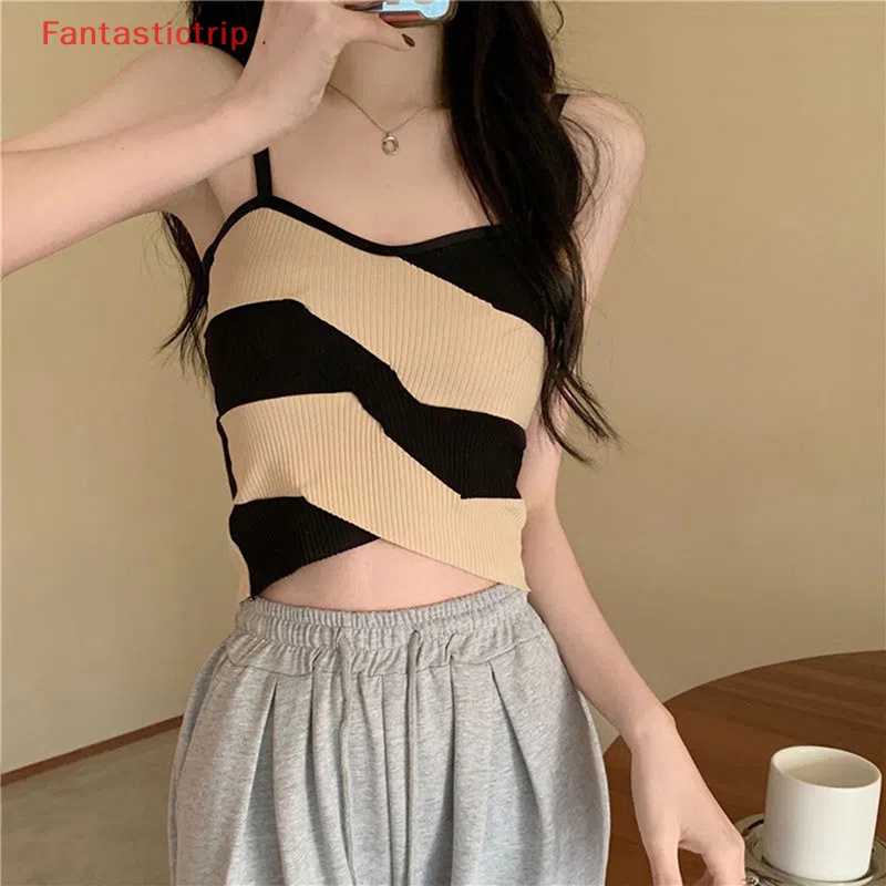 [Fantastictrip] Áo Crop Top Dáng Đơn Giản Dễ Phối Đồ Phong Cách Hàn Quốc Quyến Rũ Thời Trang Mùa Hè Mới Phổ Biến Cho Nữ