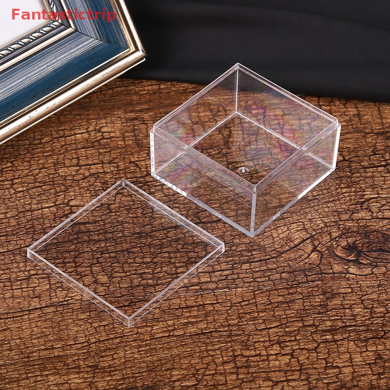 Hộp Nhựa Vuông Nhỏ 170ml 7.5cm Đựng Kẹo Sô Cô La Có Nắp Đậy Mới