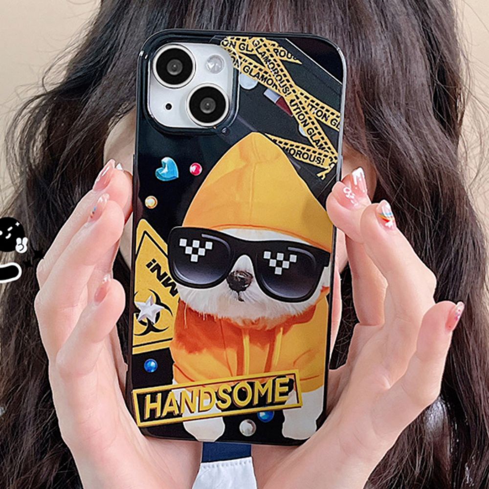 Ốp Điện Thoại TPU Mềm Siêu Mỏng Họa Tiết Mèo Đeo Kính Mát Cho IPhone 14 Pro Max 13 12 11 Pro Max