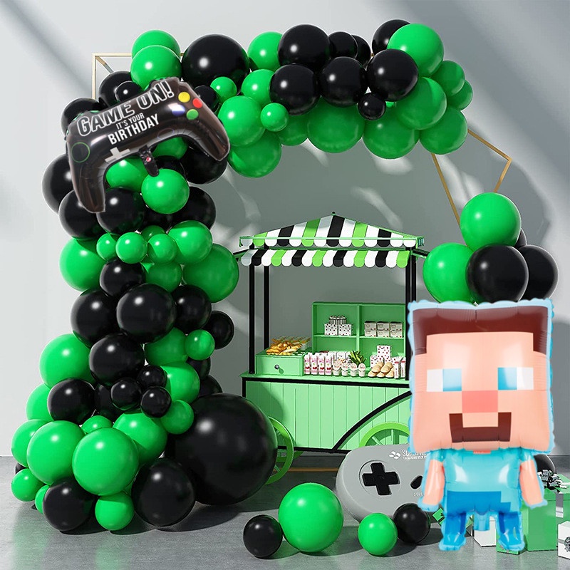 Minecraft Chủ Đề Bóng Vòng Hoa Vòm Bộ Steven Trò Chơi Tay Cầm Bóng Xanh Số Bé Trai Đảng Nhu Cầu