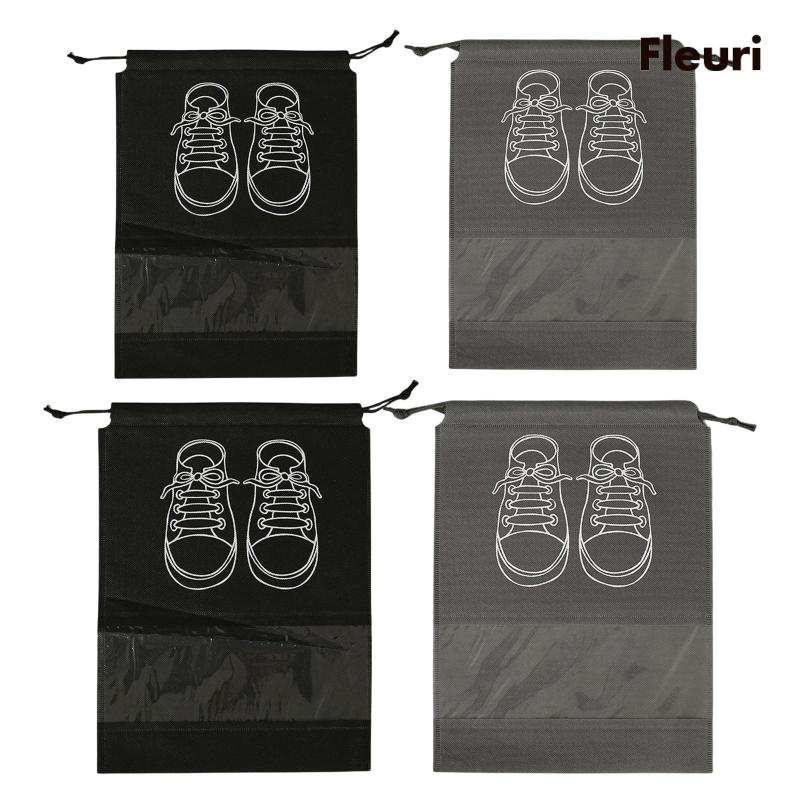 Vỏ Bọc Giày Bằng Vải Không Dệt Có Dây Rút Chống Bụi Tiện Lợi