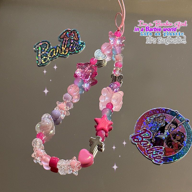 Dây Đeo Điện Thoại / Máy Ảnh CCD Phong Cách Thiên Văn Tự Làm Phối Hạt Cườm Màu Hoa Hồng