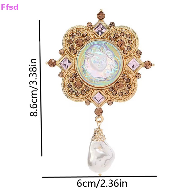 {Ffsd} Ghim Cài Áo Hình Thiên Thần Đính Đá / Ngọc Trai / Hoa Vintage Trang Trí Văn Phòng / Tiệc Tùng Bán Chạy