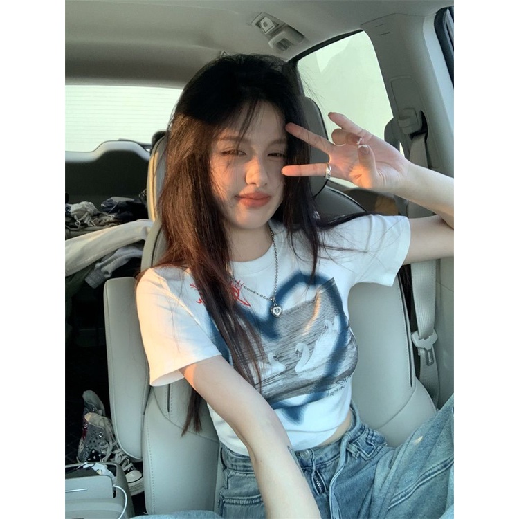 Áo baby tee Thun croptop Cotton Nguyên Chất Ngắn Tay Thời Trang Mùa Hè 2023 Phong Cách Mới Cho Nữ