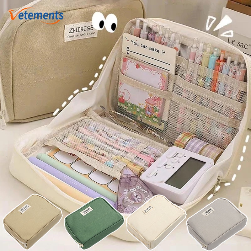 Bộ Đồ Thời Trang Đơn Giản 900 Độ 900 Cái° Túi Đựng Bút Bằng Vải Canvas Cỡ Lớn Tiện Dụng