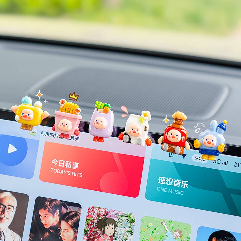Car Decoration Cute Cartoon Doll Car Accessories Car Central Control Display Screen Electric Car Decoration Accessories IOeo