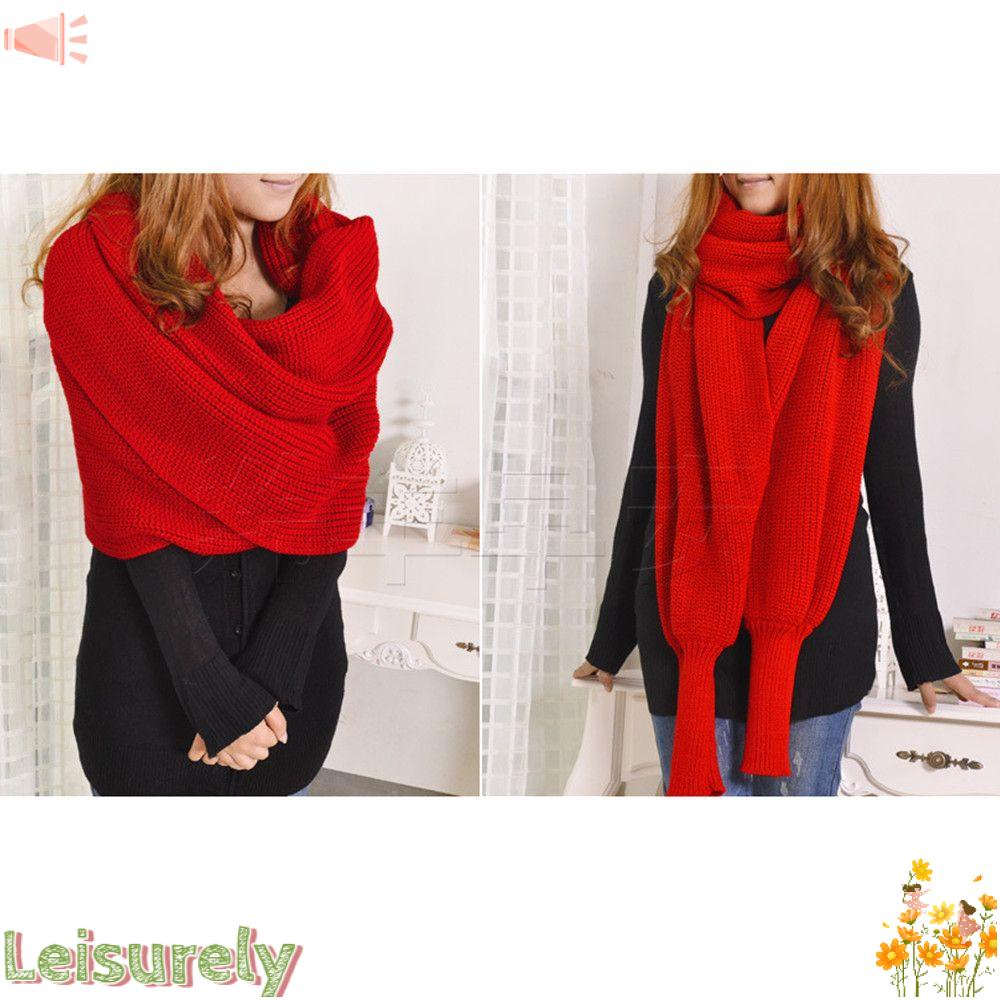 Khăn Choàng Dệt Kim Dày Dặn Mềm Mại Thời Trang Mùa Đông Cho Nữ