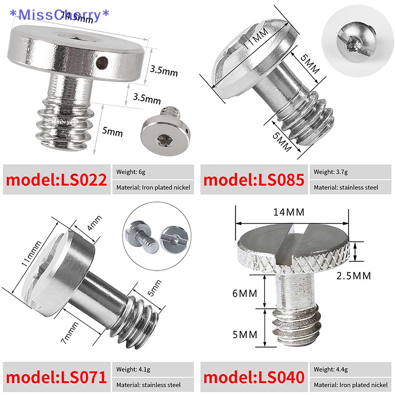 Bộ Ốc Vít 1 / 4 Inch Tháo Lắp Nhanh Chất Lượng Cao Cho Chân Máy Ảnh DSLR Mới