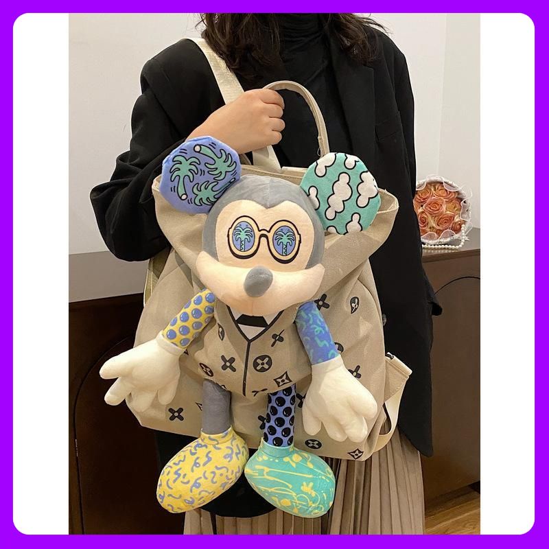 【Mickey】Ba Lô Vải Canvas Đính Búp Bê Mickey Thời Trang 2022 Dành Cho Nữ