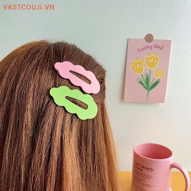 Bộ 2 Kẹp Tóc Hình Đám Mây Nhiều Màu Sắc Dễ Thương Cho Bé Gái