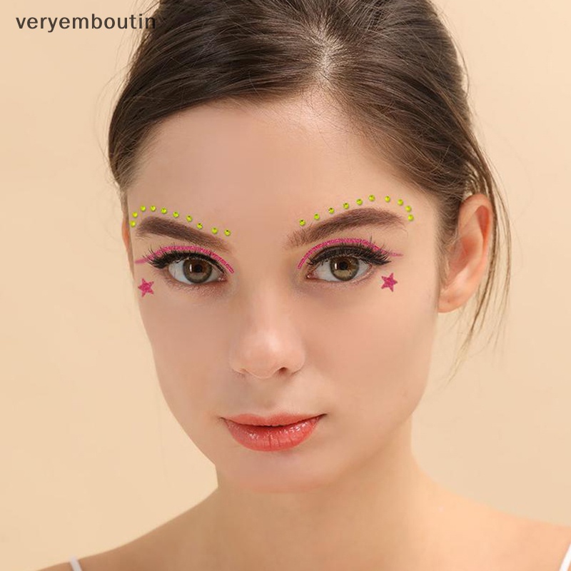 Miếng Dán Trang Điểm Mắt Họa Tiết Ren Hình Bướm Đính Pha Lê