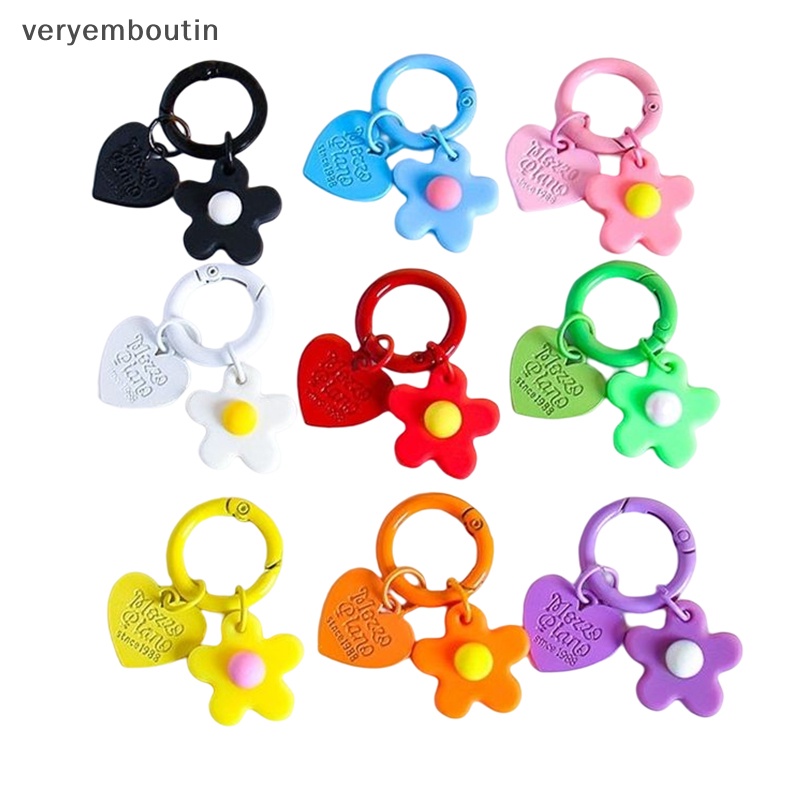 Móc Khóa Hình Hoa Nhiều Màu Sắc Dễ Thương Dùng Trang Trí Ba Lô / Ô Tô